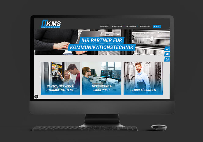 Die neue Website von IT-KMS in einem Mock-up dargestellt